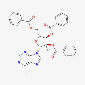 [(2R,3R,4R,5R)-3,4-dibenzoyloxy-4-methyl-5-(6-methylpurin-9-yl)oxolan-2-yl]methyl benzoate