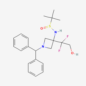 N-[1-Benzhydryl-3-(1,1-difluoro-2-hydroxy-ethyl)azetidin-3-yl]-2-methyl-propane-2-sulfinamide