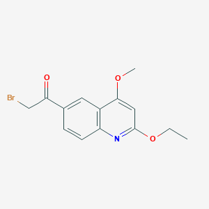 molecular formula C14H14BrNO3 B12864294 2-Bromo-1-(2-ethoxy-4-methoxyquinolin-6-yl)ethanone 