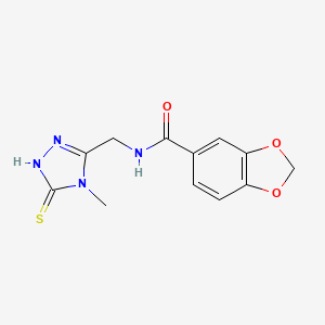 N-[(4-methyl-5-sulfanyl-4H-1,2,4-triazol-3-yl)methyl]-1,3-benzodioxole-5-carboxamide