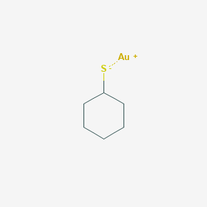 molecular formula C6H11AuS B12864435 (Cyclohexylthio)gold 