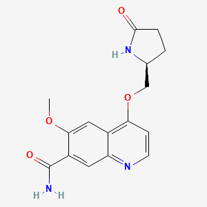 (S)-6-methoxy-4-((5-oxopyrrolidin-2-yl)methoxy)quinoline-7-carboxamide