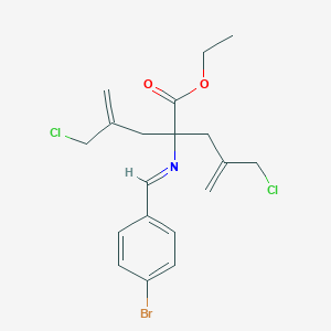 Ethyl 2-((4-bromobenzylidene)amino)-4-(chloromethyl)-2-(2-(chloromethyl)allyl)pent-4-enoate