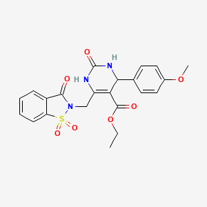 Ethyl 6-((1,1-dioxido-3-oxobenzo[d]isothiazol-2(3H)-yl)methyl)-4-(4-methoxyphenyl)-2-oxo-1,2,3,4-tetrahydropyrimidine-5-carboxylate