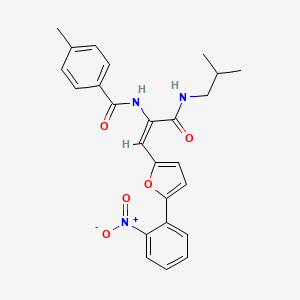 molecular formula C25H25N3O5 B12864604 N-(3-(Isobutylamino)-1-(5-(2-nitrophenyl)furan-2-yl)-3-oxoprop-1-en-2-yl)-4-methylbenzamide CAS No. 624726-85-8