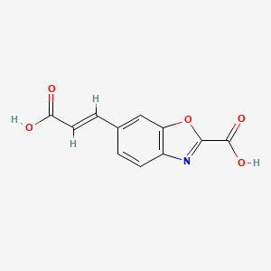 molecular formula C11H7NO5 B12864697 6-(2-Carboxyvinyl)benzo[d]oxazole-2-carboxylic acid 