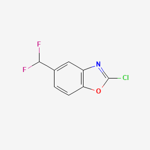 molecular formula C8H4ClF2NO B12864698 2-Chloro-5-(difluoromethyl)benzo[d]oxazole 