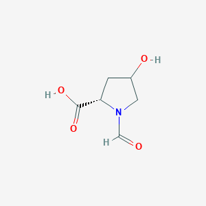 molecular formula C6H9NO4 B12864759 (2S)-1-formyl-4-hydroxypyrrolidine-2-carboxylic acid 