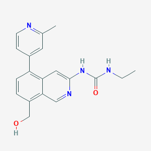 molecular formula C19H20N4O2 B12864781 1-Ethyl-3-(8-(hydroxymethyl)-5-(2-methylpyridin-4-yl)isoquinolin-3-yl)urea 