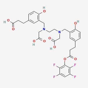 3-(3-(((Carboxymethyl)(2-((carboxymethyl)(2-hydroxy-5-(3-oxo-3-(2,3,5,6-tetrafluorophenoxy)propyl)benzyl)amino)ethyl)amino)methyl)-4-hydroxyphenyl)propanoic acid