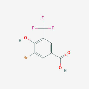 molecular formula C8H4BrF3O3 B12864875 3-Bromo-4-hydroxy-5-(trifluoromethyl)benzoic acid 