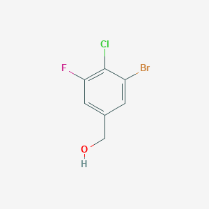 molecular formula C7H5BrClFO B12864898 3-Bromo-4-chloro-5-fluorobenzyl alcohol 