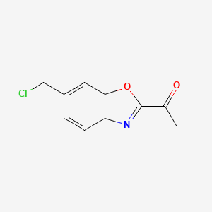 molecular formula C10H8ClNO2 B12864899 1-(6-(Chloromethyl)benzo[d]oxazol-2-yl)ethanone 