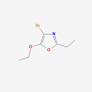 molecular formula C7H10BrNO2 B12864915 4-Bromo-5-ethoxy-2-ethyloxazole 