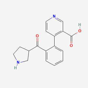 molecular formula C17H16N2O3 B12864944 4-(2-(Pyrrolidine-3-carbonyl)phenyl)nicotinic acid 