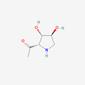 molecular formula C6H11NO3 B12864979 1-((2S,3S,4S)-3,4-Dihydroxypyrrolidin-2-yl)ethanone 