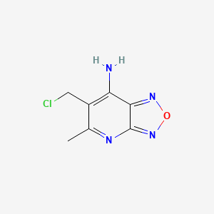 molecular formula C7H7ClN4O B12865026 6-(Chloromethyl)-5-methyl-[1,2,5]oxadiazolo[3,4-b]pyridin-7-amine 