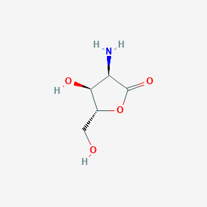 molecular formula C5H9NO4 B12865064 (3R,4S,5R)-3-Amino-4-hydroxy-5-(hydroxymethyl)dihydrofuran-2(3H)-one 