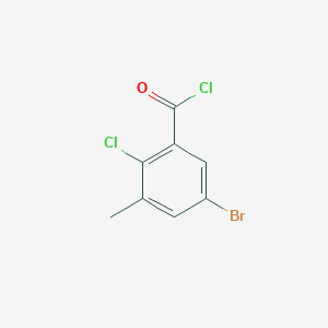 molecular formula C8H5BrCl2O B12865077 5-Bromo-2-chloro-3-methylbenzoyl chloride 