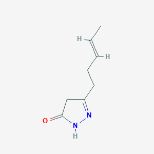 molecular formula C8H12N2O B12865081 3-(Pent-3-en-1-yl)-1H-pyrazol-5(4H)-one 