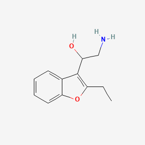 molecular formula C12H15NO2 B12865093 2-Amino-1-(2-ethylbenzofuran-3-yl)ethanol 