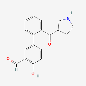 4-Hydroxy-2'-(pyrrolidine-3-carbonyl)-[1,1'-biphenyl]-3-carbaldehyde