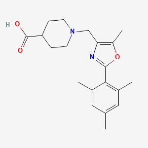 1-((2-Mesityl-5-methyloxazol-4-yl)methyl)piperidine-4-carboxylic acid