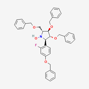 (2R,3R,4R,5R)-3,4-Bis(benzyloxy)-2-(4-(benzyloxy)-2-fluorophenyl)-5-((benzyloxy)methyl)pyrrolidin-1-ol