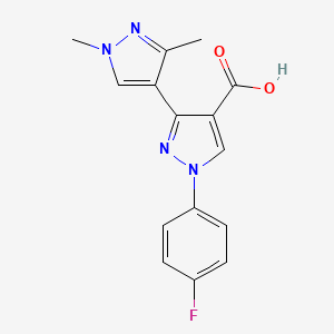 1-(4-fluorophenyl)-1',3'-dimethyl-1H,1'H-3,4'-bipyrazole-4-carboxylic acid