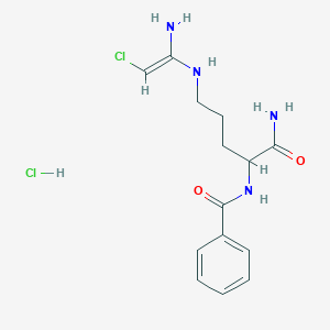 N-(1-Amino-5-((1-amino-2-chlorovinyl)amino)-1-oxopentan-2-yl)benzamide hydrochloride