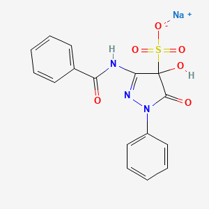 molecular formula C16H12N3NaO6S B12865391 Sodium 3-benzamido-4-hydroxy-5-oxo-1-phenyl-4,5-dihydro-1H-pyrazole-4-sulfonate CAS No. 478250-42-9