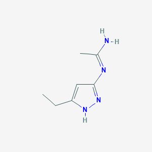 molecular formula C7H12N4 B12865463 N'-(5-Ethyl-1H-pyrazol-3-yl)acetimidamide 