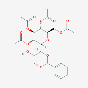 (2R,3R,4S,5S,6S)-2-(Acetoxymethyl)-6-(5-hydroxy-2-phenyl-1,3-dioxan-4-yl)tetrahydro-2H-pyran-3,4,5-triyl triacetate