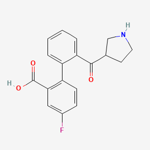 4-Fluoro-2'-(pyrrolidine-3-carbonyl)-[1,1'-biphenyl]-2-carboxylic acid