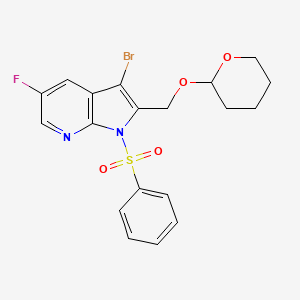 1-(Benzenesulfonyl)-3-bromo-5-fluoro-2-[(oxan-2-yloxy)methyl]-1H-pyrrolo[2,3-b]pyridine