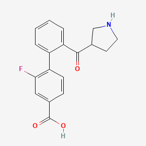 2-Fluoro-2'-(pyrrolidine-3-carbonyl)-[1,1'-biphenyl]-4-carboxylic acid