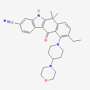 9-Ethyl-6,11-dihydro-6,6-dimethyl-10-[4-(4-morpholinyl)-1-piperidinyl]-11-oxo-5H-benzo[b]carbazole-3-carbonitrile