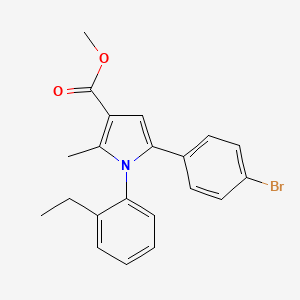 molecular formula C21H20BrNO2 B12866415 methyl 5-(4-bromophenyl)-1-(2-ethylphenyl)-2-methyl-1H-pyrrole-3-carboxylate CAS No. 881040-07-9