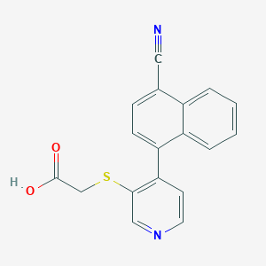 2-((4-(4-Cyanonaphthalen-1-yl)pyridin-3-yl)thio)acetic acid