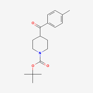 molecular formula C18H25NO3 B1286669 叔丁基 4-(4-甲基苯甲酰)哌啶-1-羧酸盐 CAS No. 912768-78-6