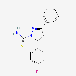 5-(4-Fluorophenyl)-3-phenyl-4,5-dihydro-1H-pyrazole-1-carbothioamide