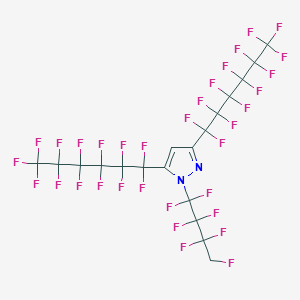 molecular formula C19H3F33N2 B12866898 3,5-Bis(perfluoro-1-hexyl)-1-(heptafluorobutyl)-1H-pyrazole 