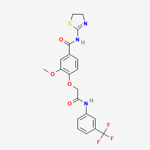 N-(4,5-Dihydrothiazol-2-yl)-3-methoxy-4-(2-oxo-2-((3-(trifluoromethyl)phenyl)amino)ethoxy)benzamide