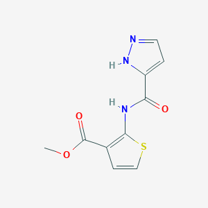 molecular formula C10H9N3O3S B12866950 Methyl 2-(1H-pyrazole-3-carboxamido)thiophene-3-carboxylate 