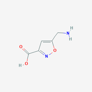 molecular formula C5H6N2O3 B1286736 5-(Aminomethyl)-1,2-oxazole-3-carboxylic acid 