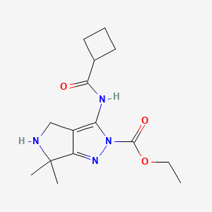 Ethyl 3-(cyclobutanecarboxamido)-6,6-dimethyl-5,6-dihydropyrrolo[3,4-c]pyrazole-2(4H)-carboxylate