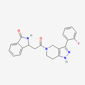 3-(2-(3-(2-Fluorophenyl)-6,7-dihydro-1H-pyrazolo[4,3-c]pyridin-5(4H)-yl)-2-oxoethyl)isoindolin-1-one