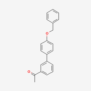 molecular formula C21H18O2 B1286749 1-[4'-(Benzyloxy)[1,1'-biphenyl]-3-yl]ethanone CAS No. 893736-80-6