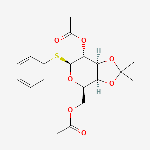 ((3AS,4R,6S,7R,7aS)-7-acetoxy-2,2-dimethyl-6-(phenylthio)tetrahydro-4H-[1,3]dioxolo[4,5-c]pyran-4-yl)methyl acetate