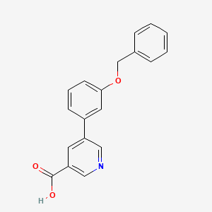 molecular formula C19H15NO3 B1286762 5-(3-(Benzyloxy)phenyl)nicotinic acid CAS No. 893740-67-5